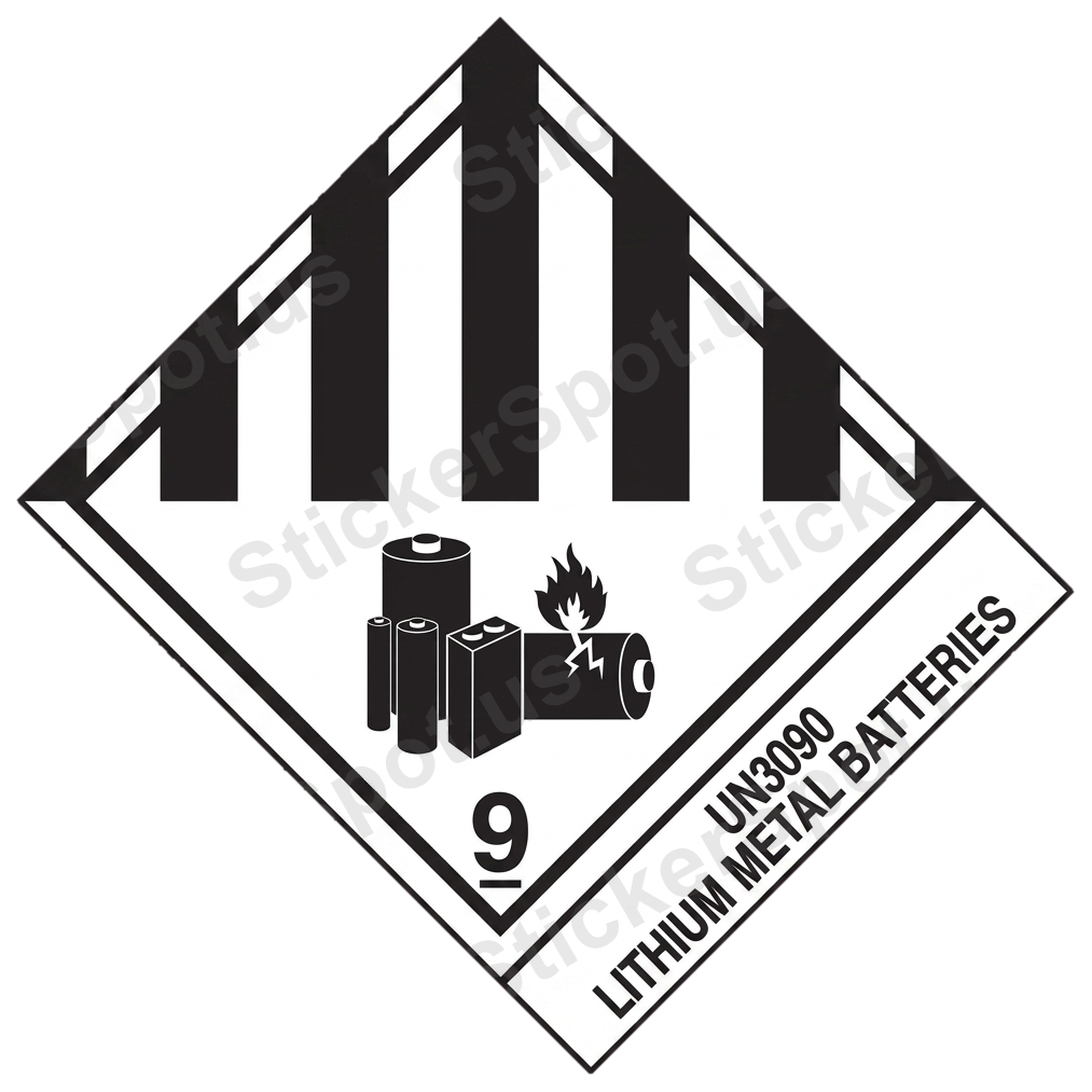 UN3090 Lithium Metal Batteries Hazard Label