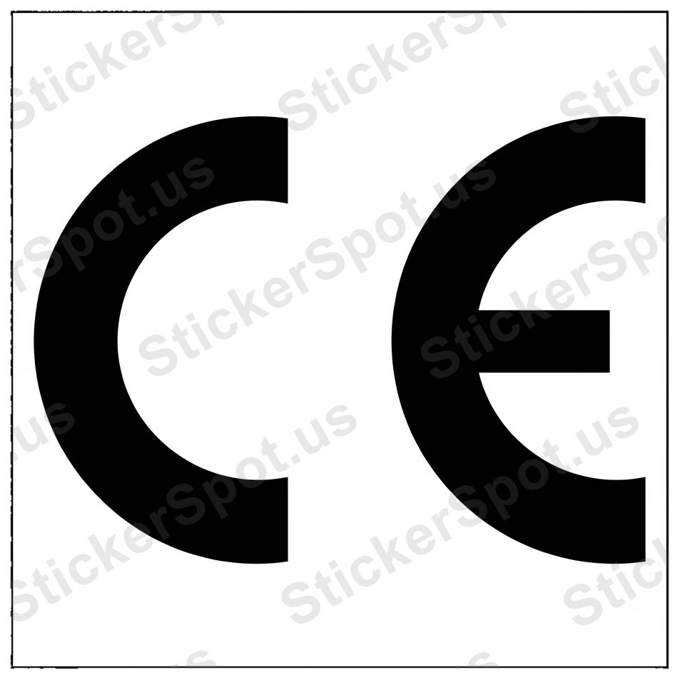 Minimal CE Mark Symbol Black Graphic