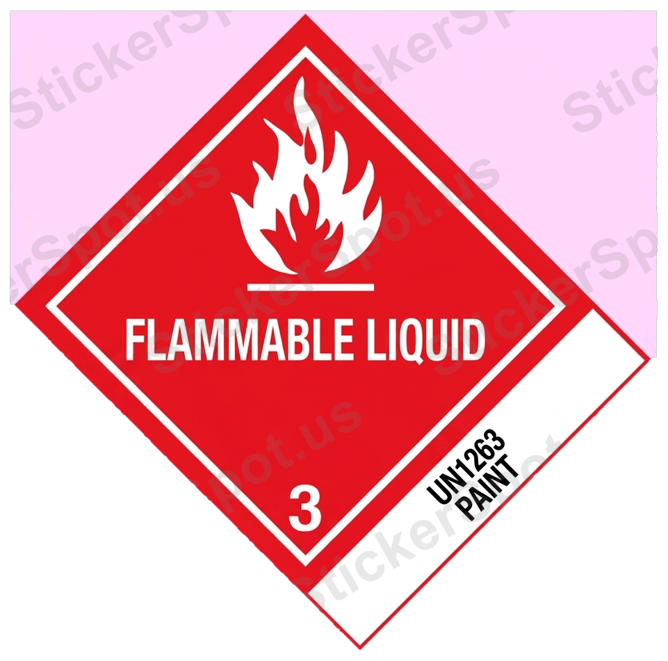 Flammable Liquid Hazard Warning Label