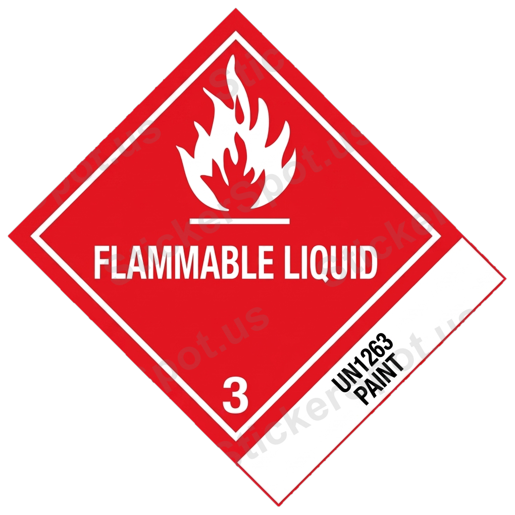 Flammable Liquid Hazard Diamond Label