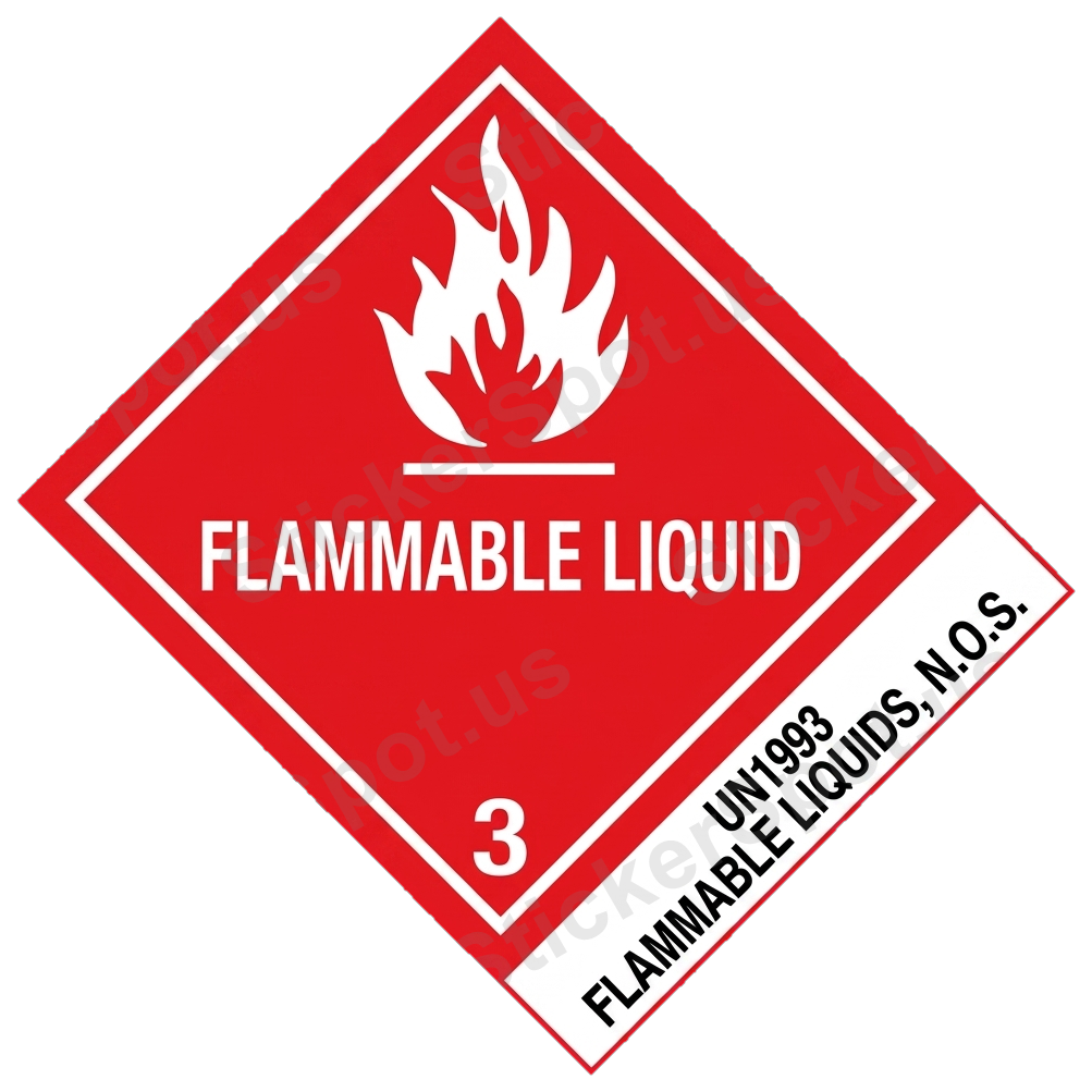 Flammable Liquid Hazard Diamond Label
