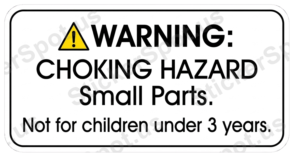 Warning Choking Hazard Small Parts Safety Sign