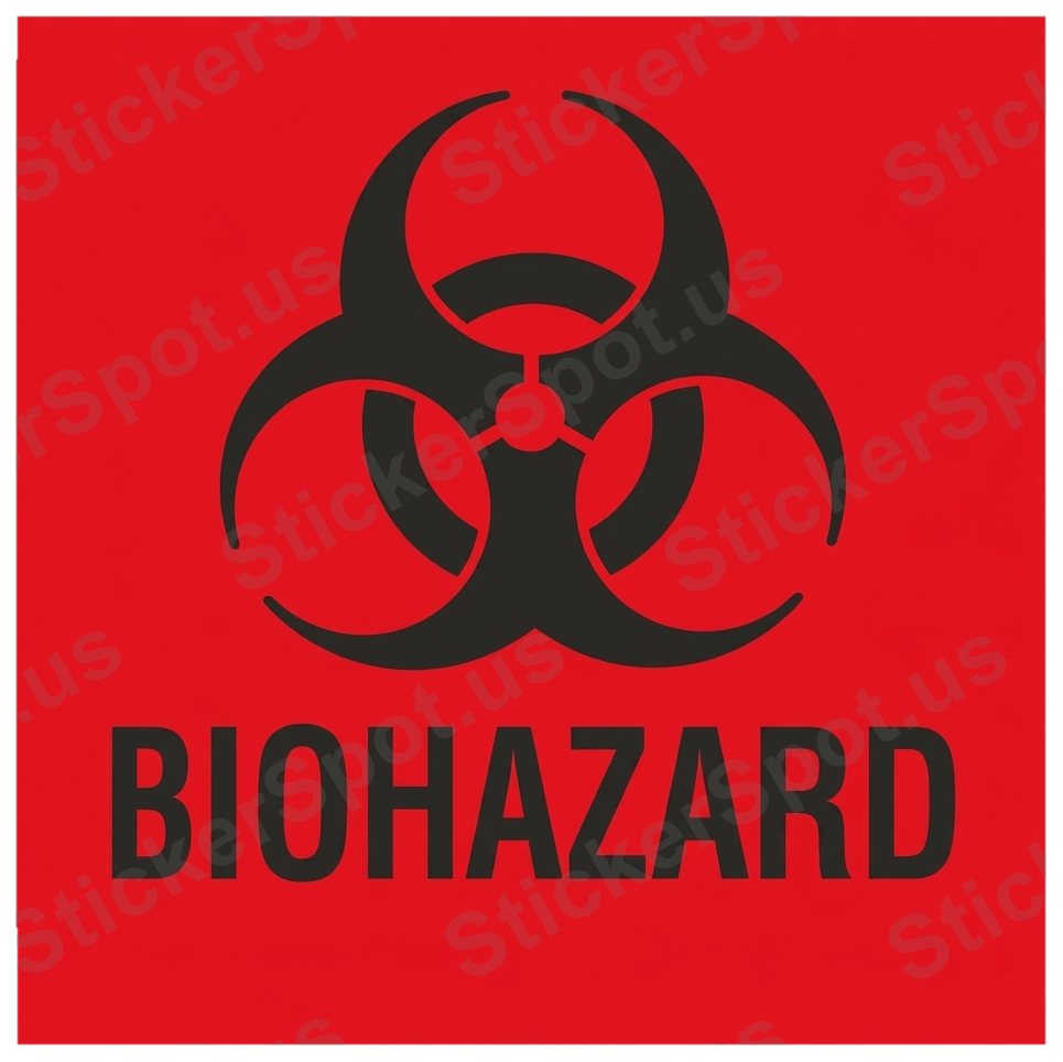 Biohazard Warning Sign Bold Red Graphic