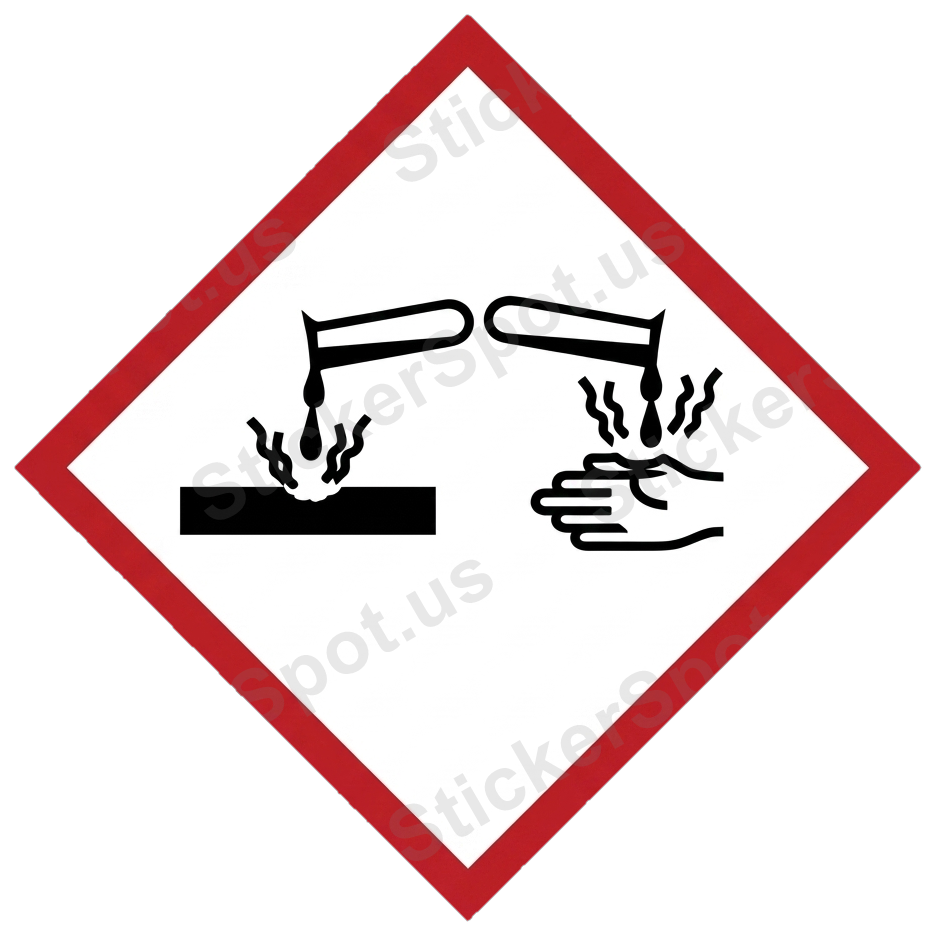 Corrosive Hazard Warning Chemical Symbol