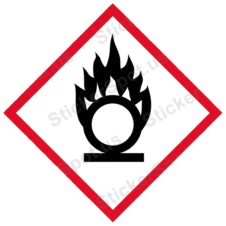 Oxidizer Hazard Symbol Vinyl Decal