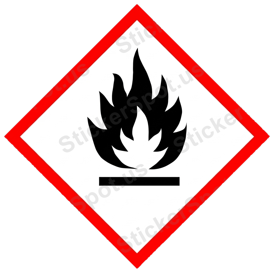 Flammable Hazard Symbol Die-Cut Vinyl Decal