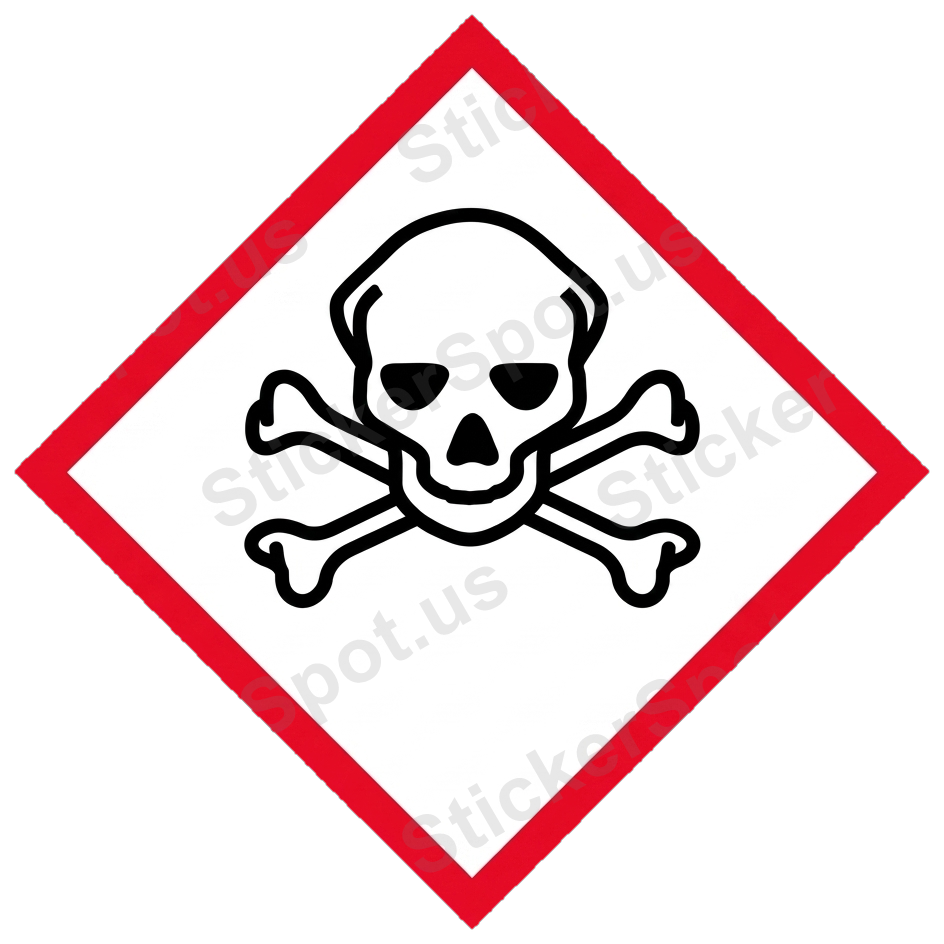 Skull and Crossbones Hazard Symbol Decal