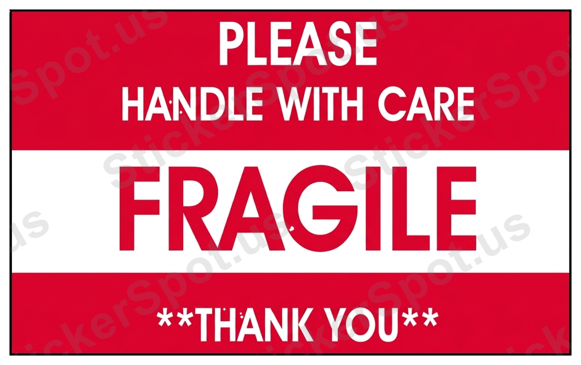 Please Handle With Care Fragile Packaging Sign