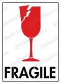 Fragile Broken Wine Glass Warning Decal