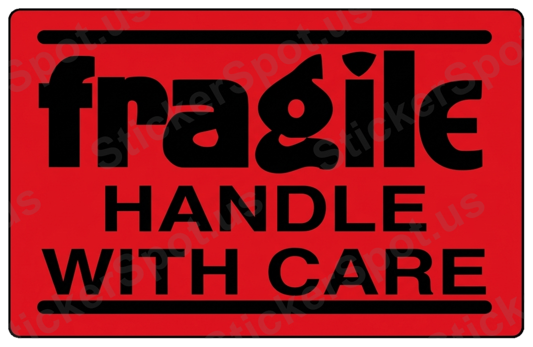 Fragile Handle With Care Bold Red Warning