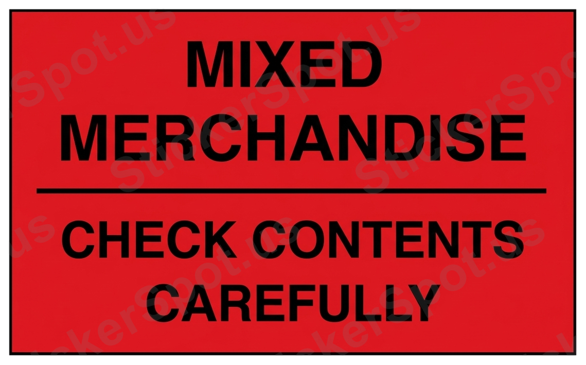 Mixed Merchandise Check Contents Carefully Sign