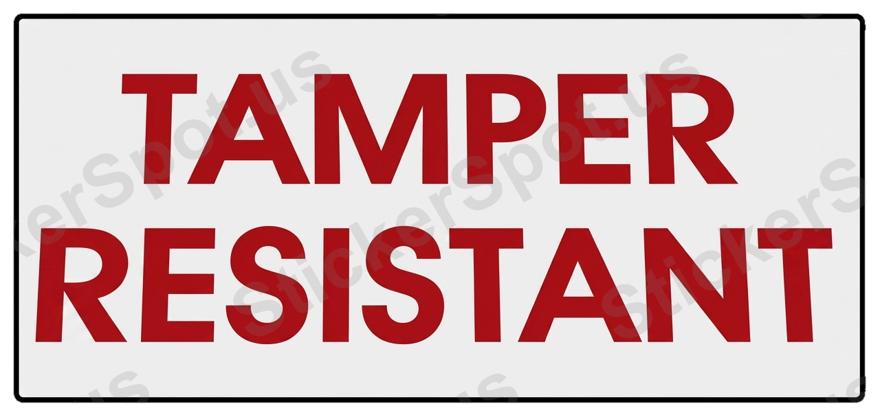 Tamper Resistant Bold Red Warning Decal