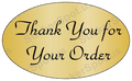 Thank You for Your Order Gold Script Decal