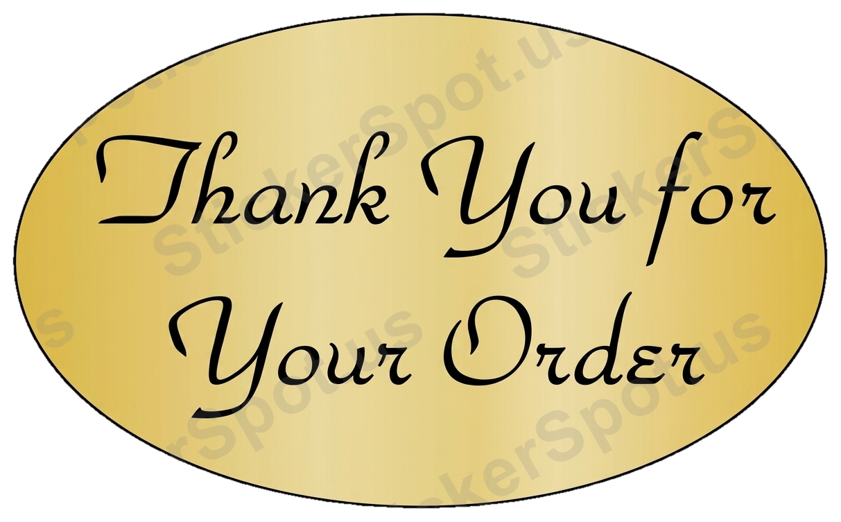 Thank You for Your Order Gold Script Decal