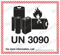 UN 3090 Lithium Battery Warning Sign Decal