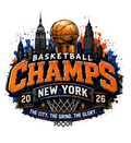 Basketball Champs New York Skyline Emblem