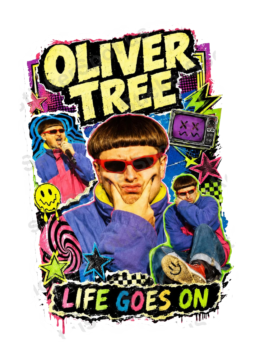 Oliver Tree Life Goes On Retro Collage Design