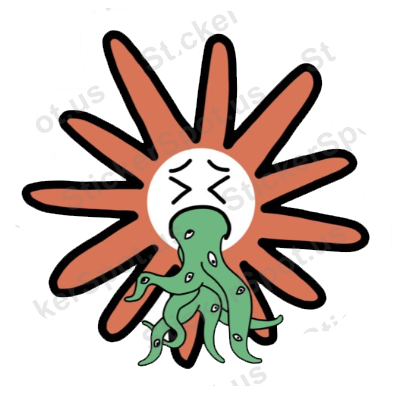 Funny Octopus Sun Explosion Die-Cut Decal