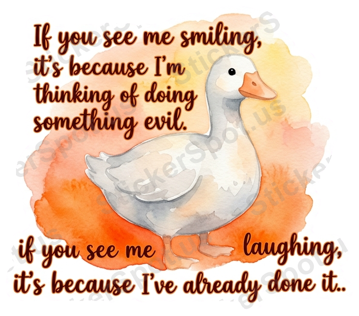 Funny Goose Quote Watercolor Die-Cut Design