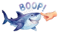 Playful Shark Boop Watercolor Die-Cut Decal