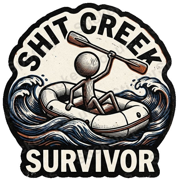 SHIT CREEK SURVIVOR Sticker