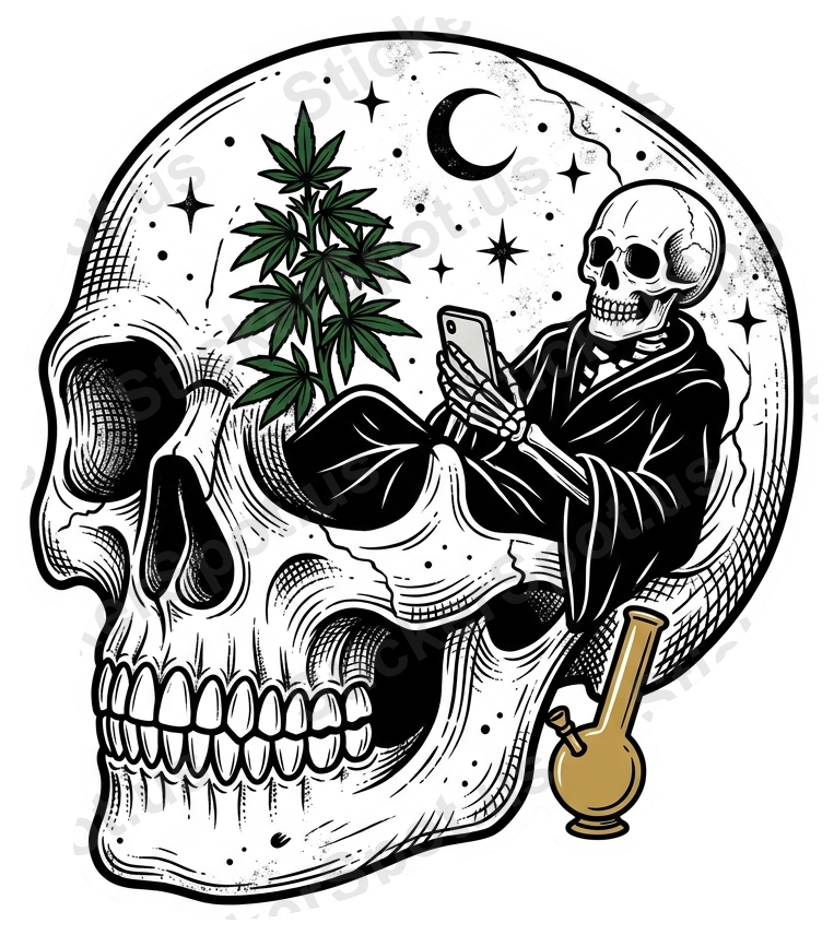 Skeleton Skull Edgy Tattoo Alternative Culture Sticker