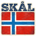 Vintage Skål Norwegian Flag Design