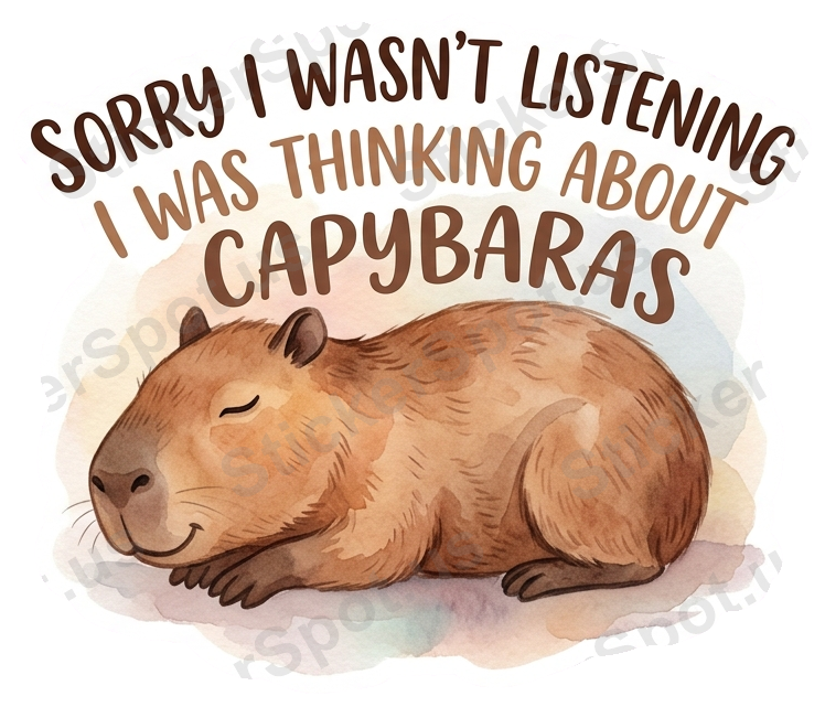 Sleeping Capybara Funny Animal Quote Sticker