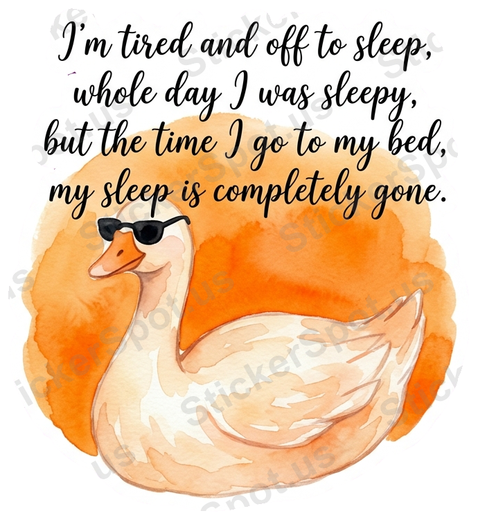 Sleepy Goose Watercolor Quote Die-Cut Design