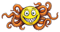 Smiley Face Octopus Sticker