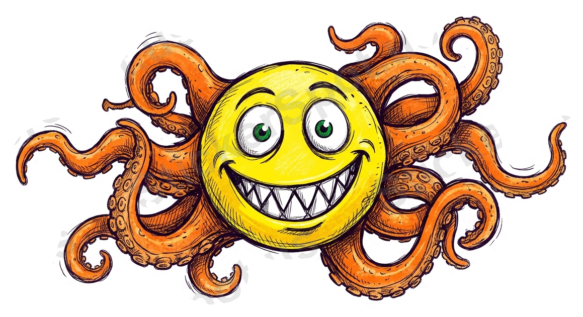 Smiley Face Octopus Sticker