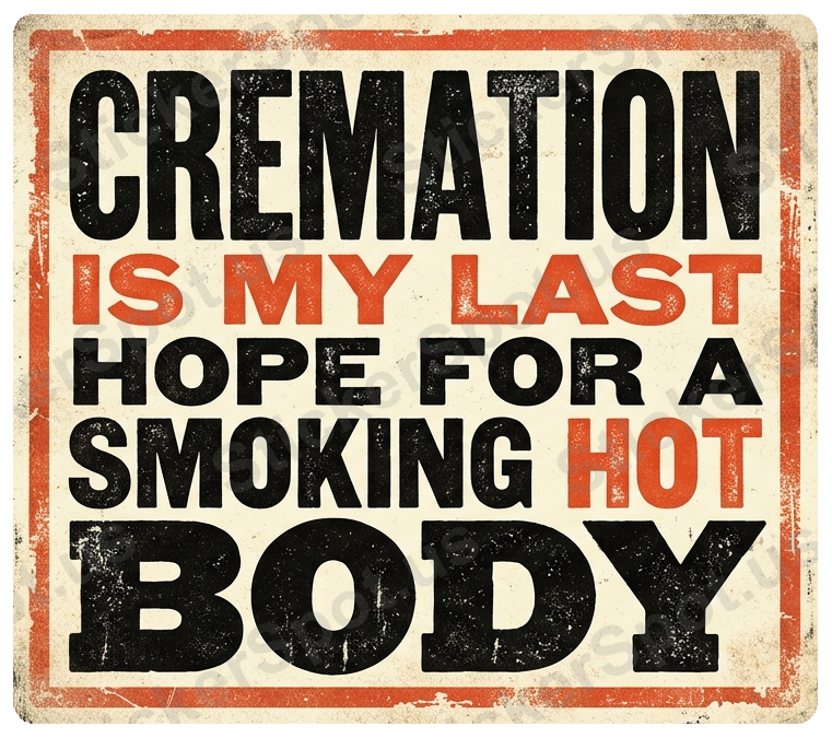 Cremation Is My Last Hope Vintage Humor Design