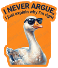 Smug Goose Quote Vinyl Decal for Laptops