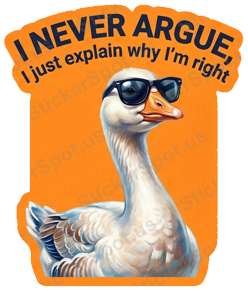 Smug Goose Quote Vinyl Decal for Laptops