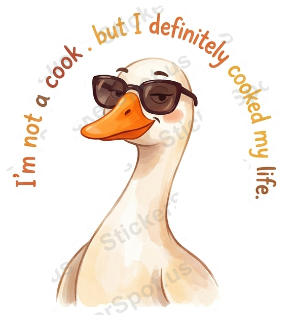 Smug Goose Cooking Humor Water Bottle Decal