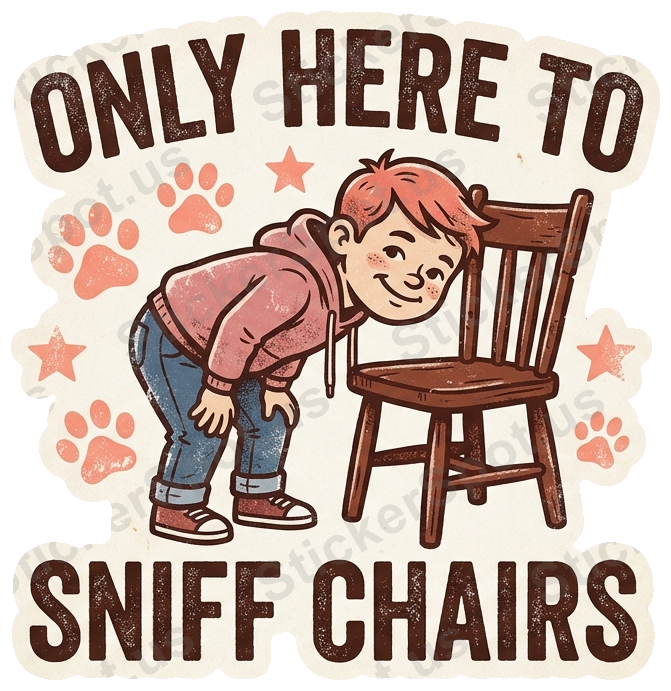 Only Here to Sniff Chairs Funny Dog Lover Decal