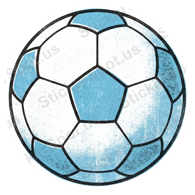 Soccer Ball Vintage Style Screenprint Sticker