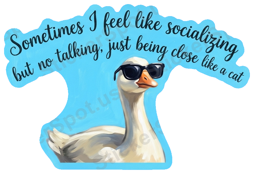Whimsical Goose Socializing Quote Vinyl Decal