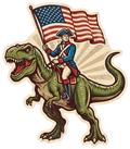 Soldier Riding Trex Sticker