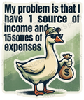 My problem is that I have 1 source of income and 15sores expenses Sticker Funny