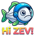 Hi Zev Space Fish Quirky Cosmic Aquarium Art