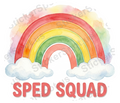 Sped Squad Rainbow Watercolor Teacher Pride