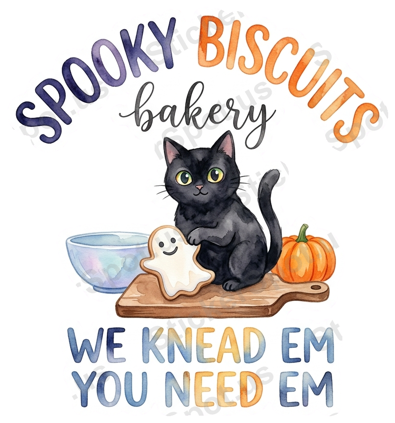 Spooky Biscuits Halloween Cat Bakery Humor