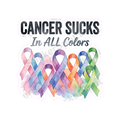 Cancer Sucks in All Colors Awareness Ribbon Art