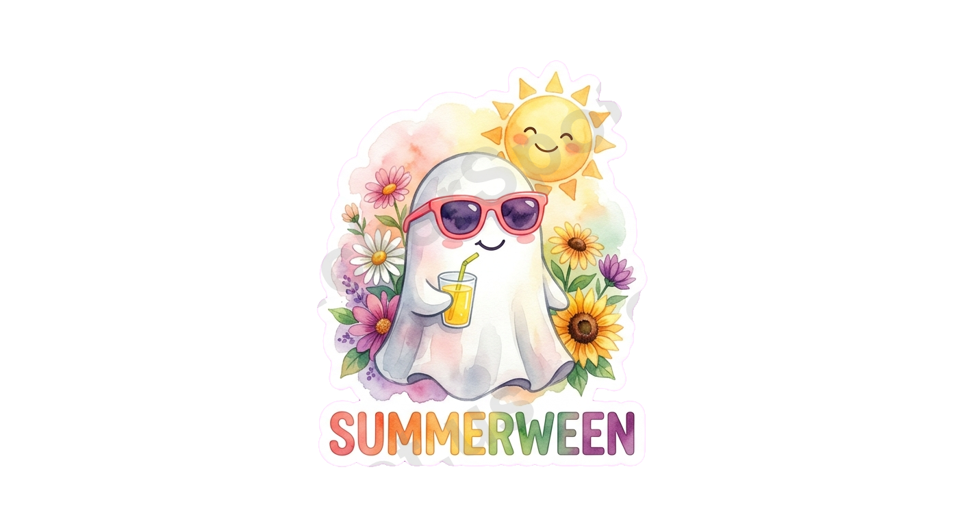 Summerween Ghost with Sunglasses and Sunshine