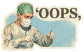 Oops Surgeon Medical Humor Retro Die-Cut Sticker