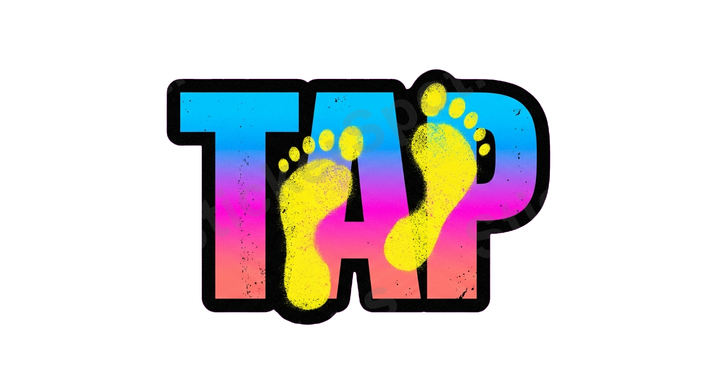 Tap Dance Feet Neon Rainbow Retro Graphic