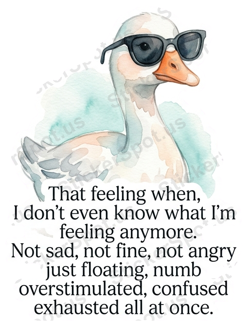 Humorous Goose Watercolor Quote Die-Cut Art