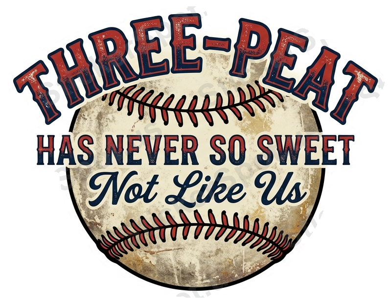 Three-Peat Vintage Baseball Not Like Us Design