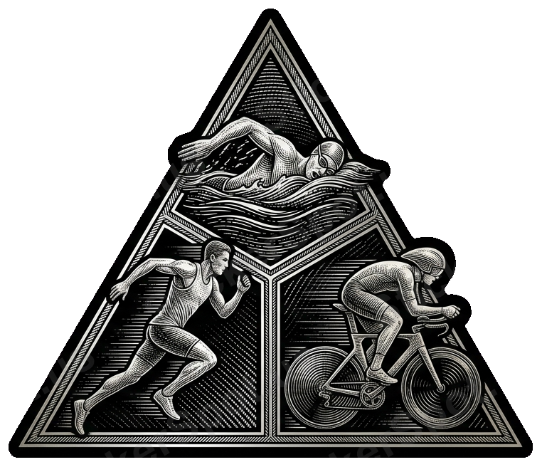 Triathlon Swim Run Bike Engraved Trio Design